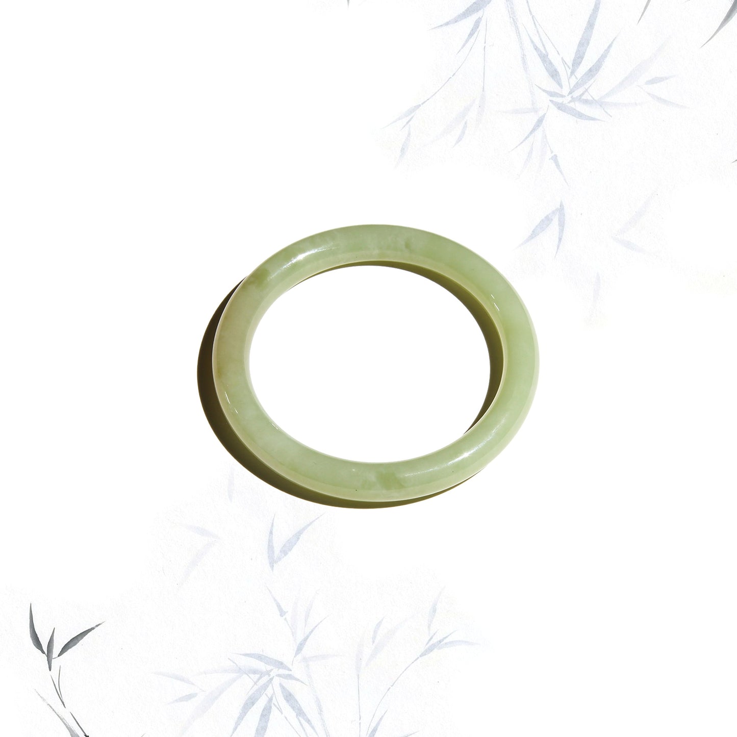 Born Once | "Celadon" - Serpentine Jade Bangle Full Round