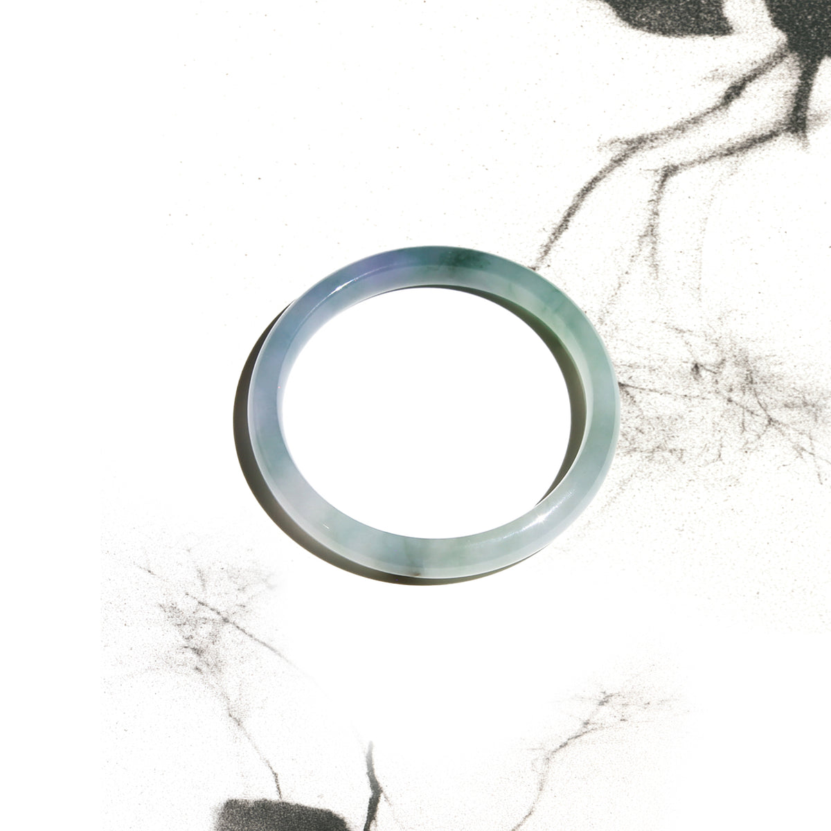 Born Once | "Monet's Garden" - Jadeite Jade Bangle Classic Round