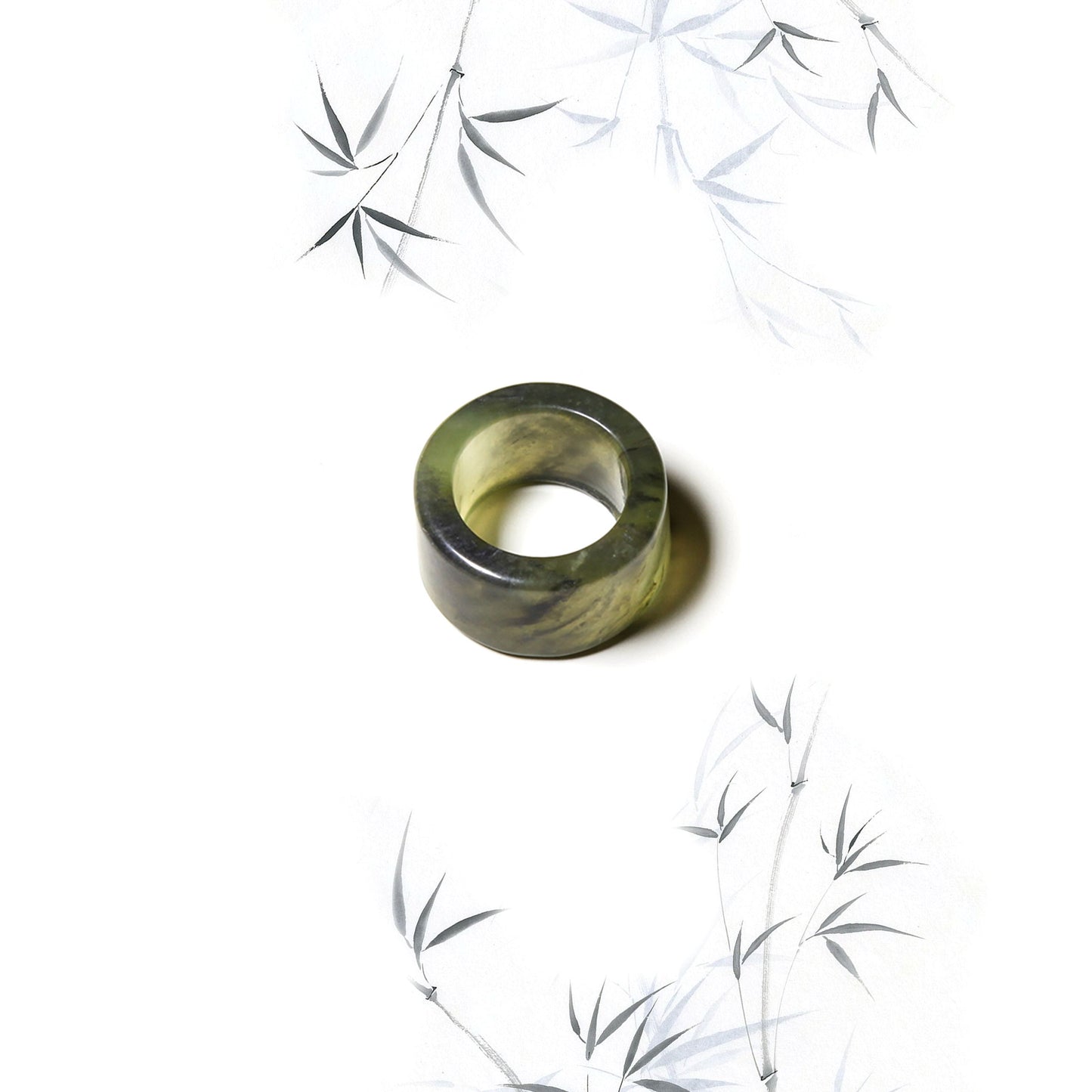 Born Once | "Shadow" Moss Jade Band Ring