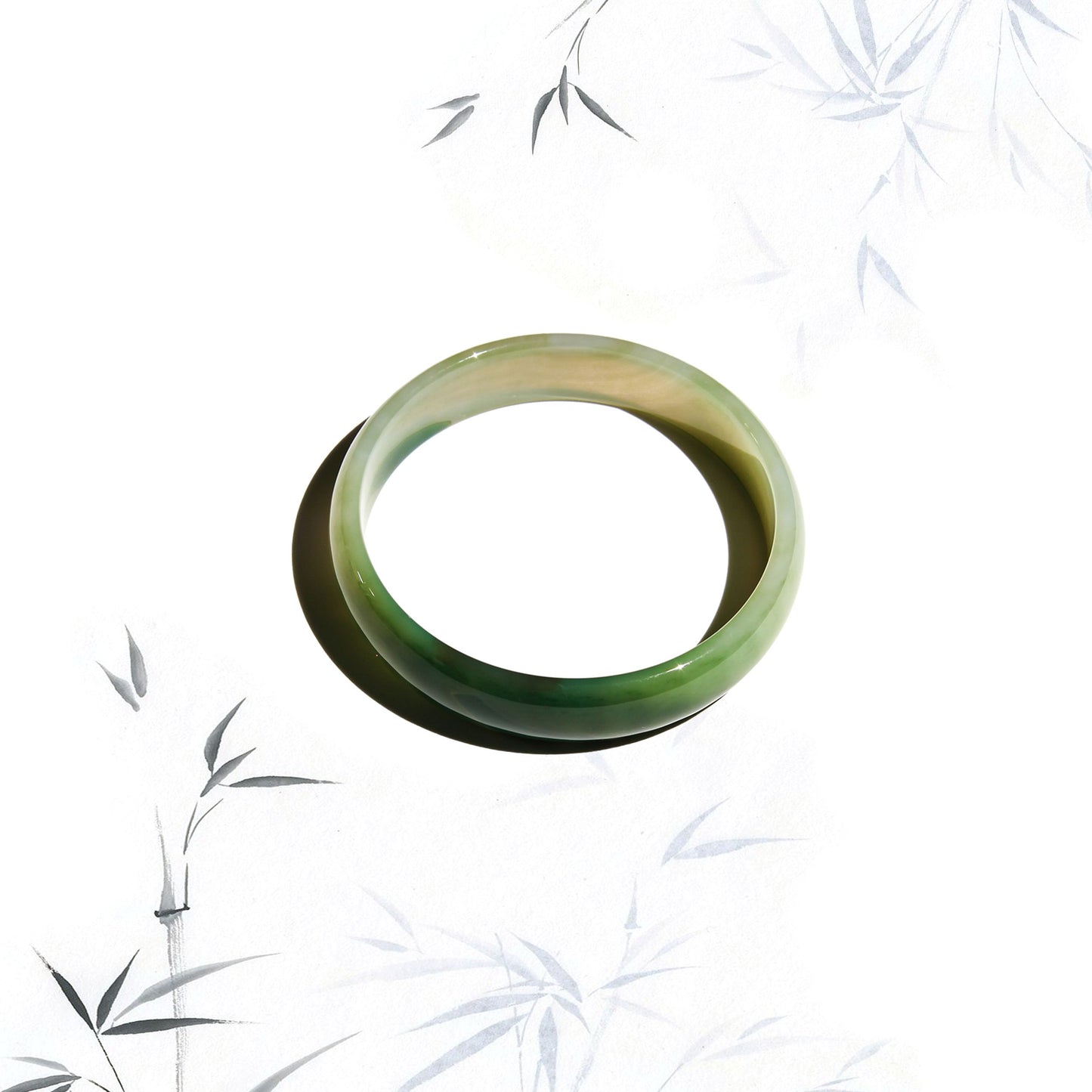 Born Once | "Jade Veil" - Agate Jade Bangle Classic Round