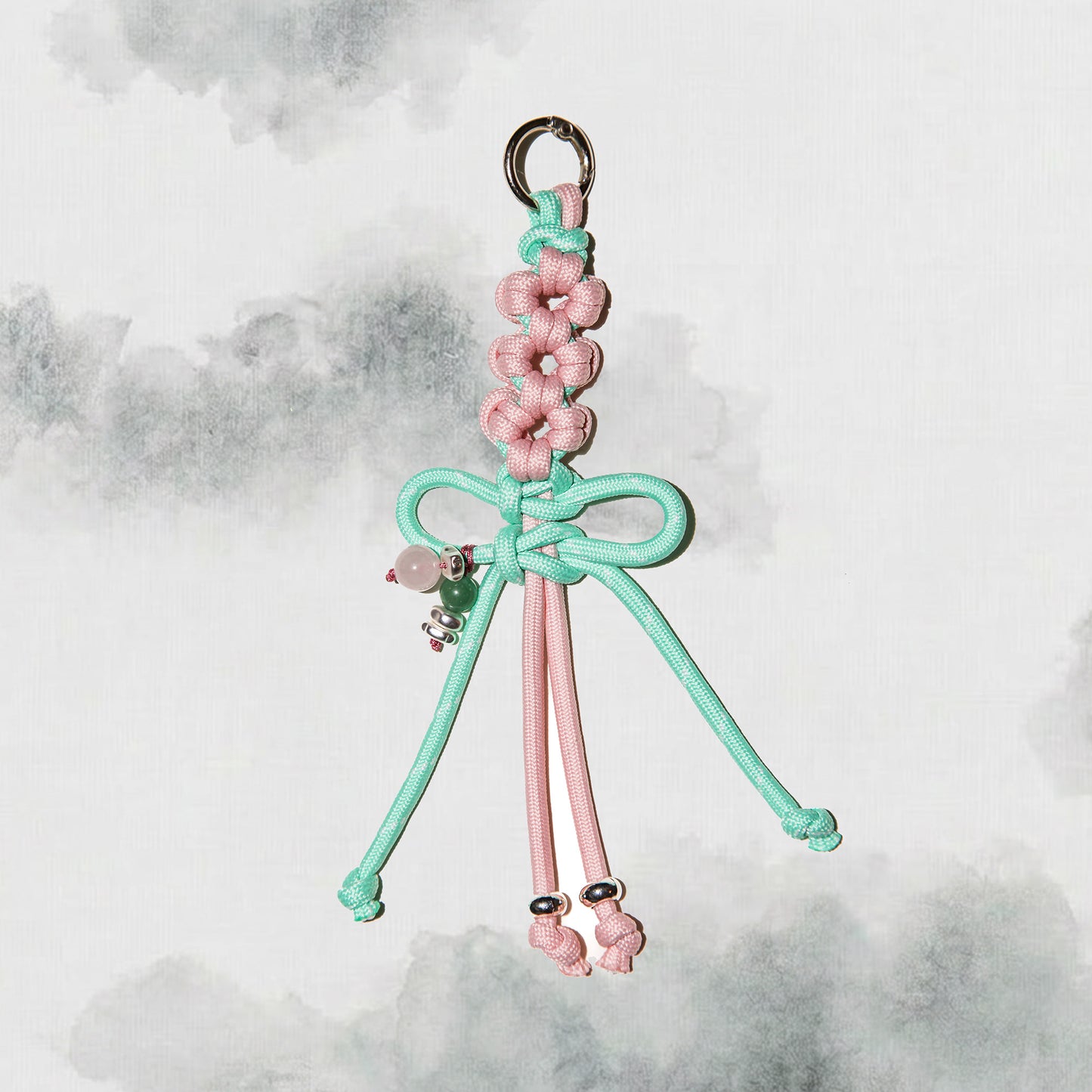 Jie | Peach Blossom Rose Quartz Bag Charm