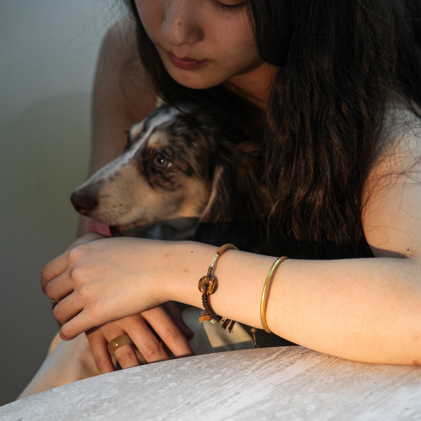 Ping An | Braided Tiger's Eye Peace Buckle Bracelet - Earth