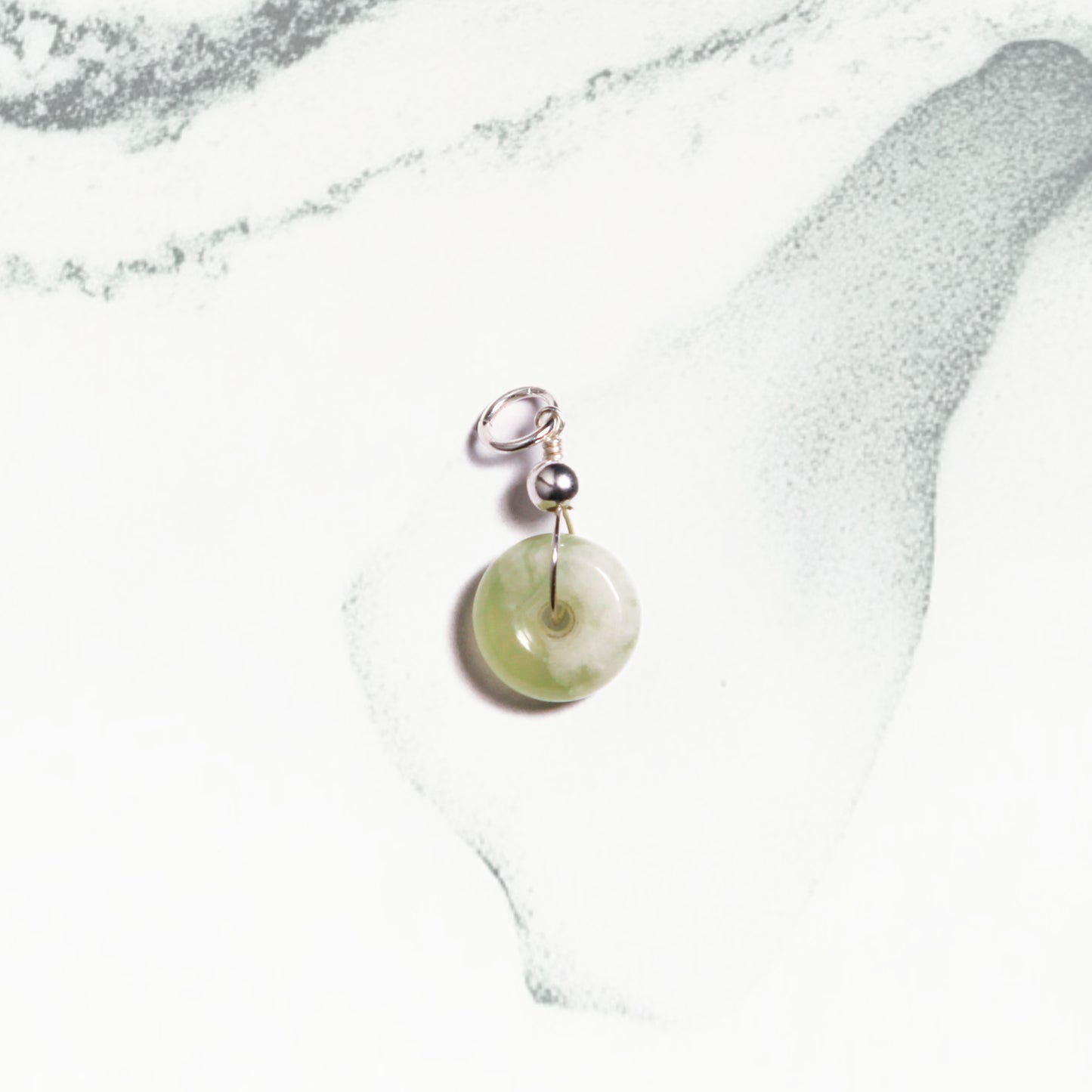 Mini Ping An - Snowflake Jade Charm