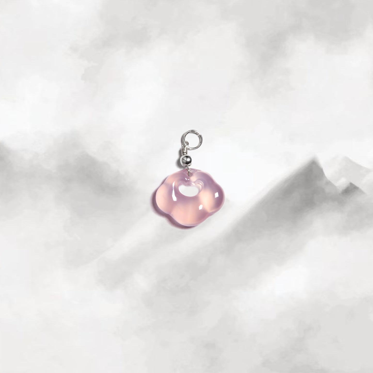 Yun | Pink Chalcedony Mini Cloud Lock Charm - Fire