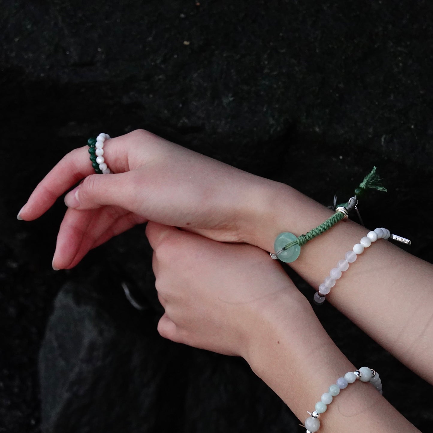 Ping An | Braided Jade Peace Buckle Bracelet - Wood