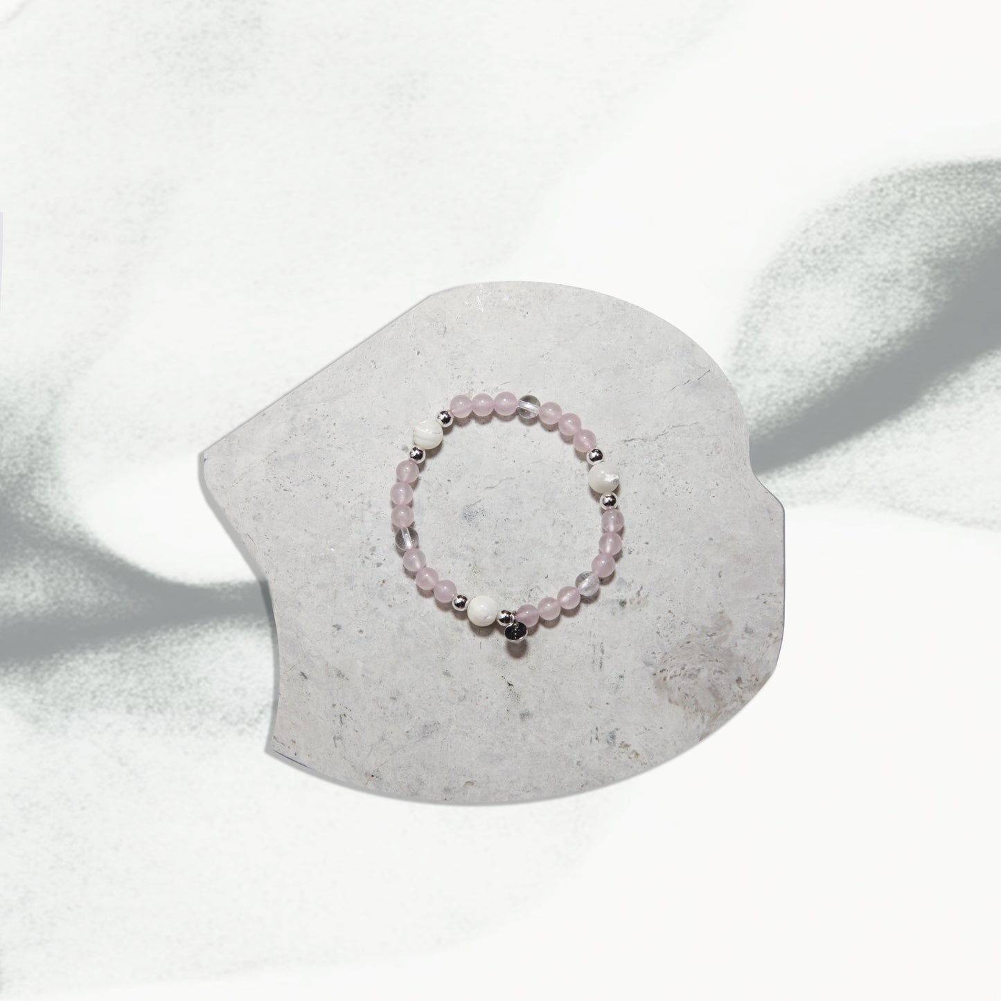 Moon Petal Bracelet - Rose Quartz Mother of Pearl