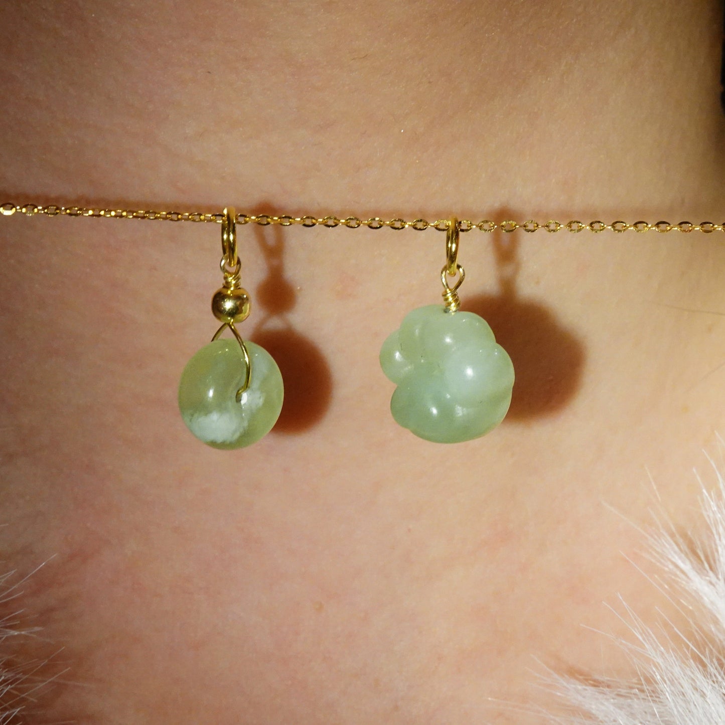 Mini Ping An - Snowflake Jade Charm