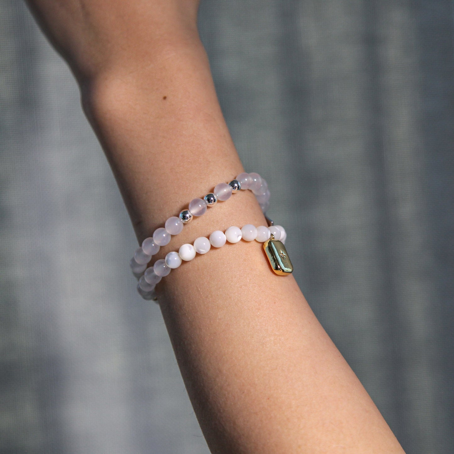 Pure Lumina Bracelet Mother of Pearl White Jade