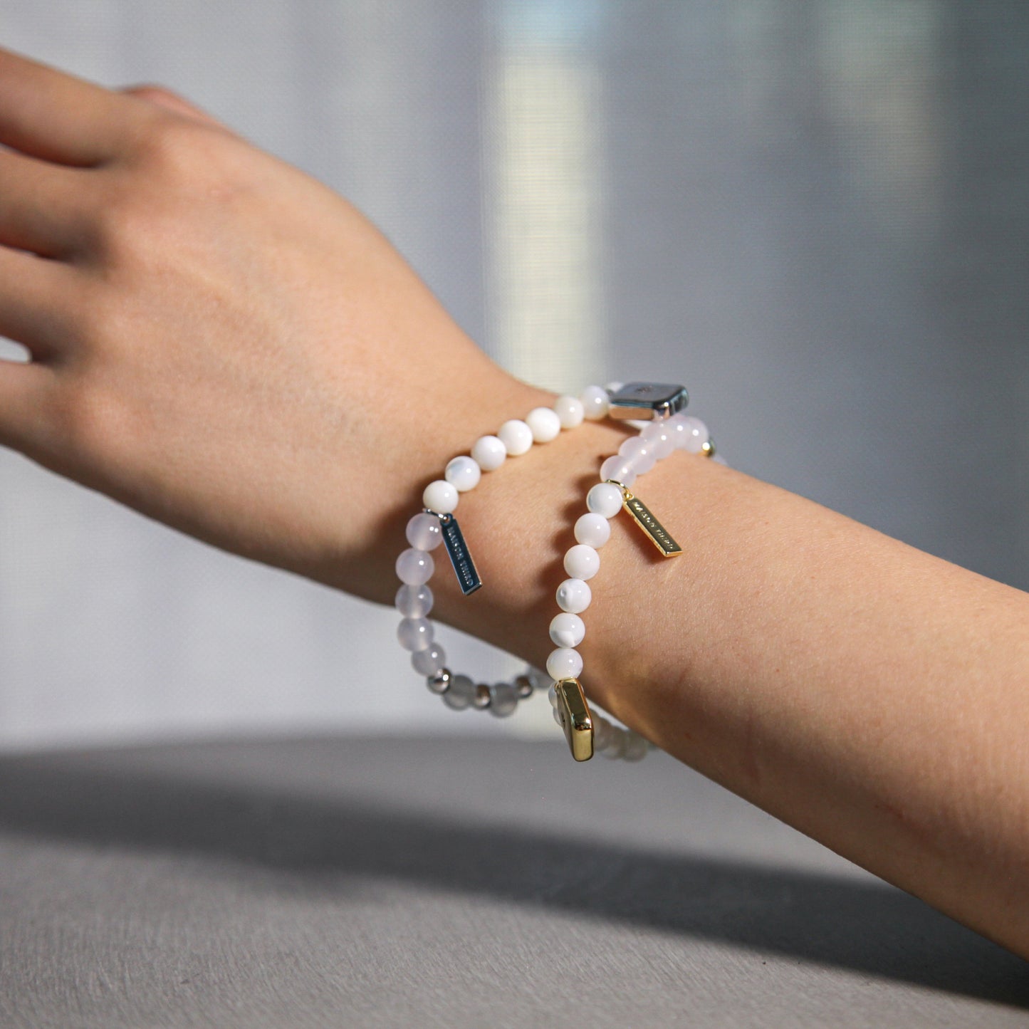 Pure Lumina Bracelet Mother of Pearl White Jade
