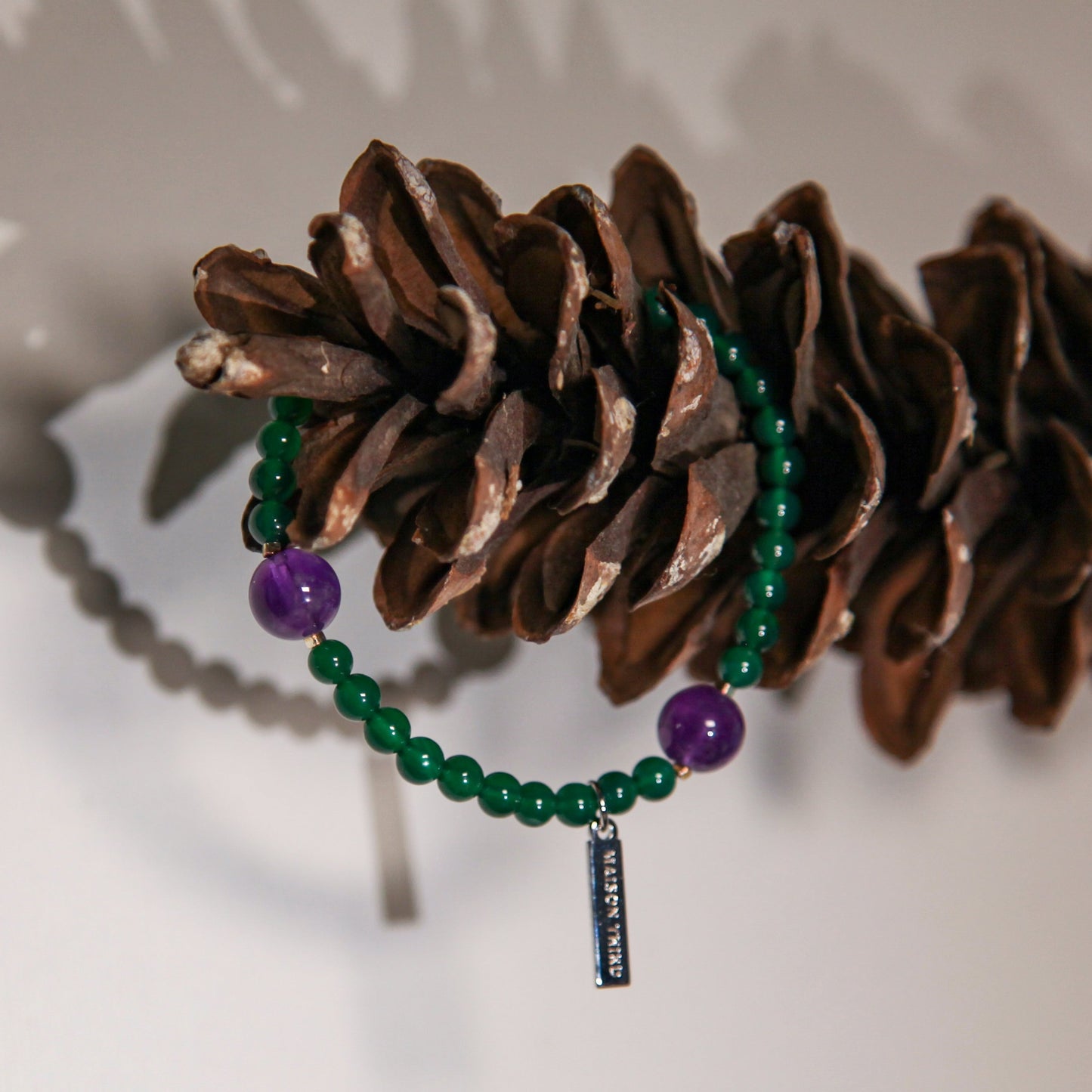Nightshade Crystal Bracelet Green Agate Amethyst