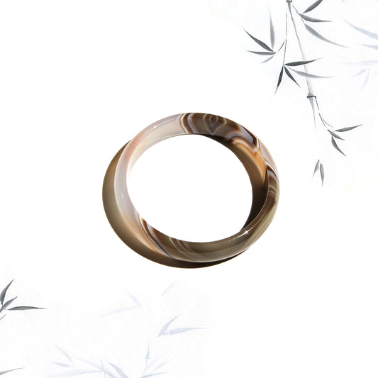 Born Once | "Deep Earth" Agate Bangle Classic Round