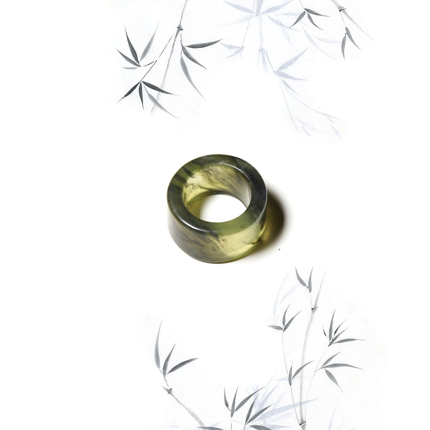 Born Once | "Shadow" Moss Jade Band Ring