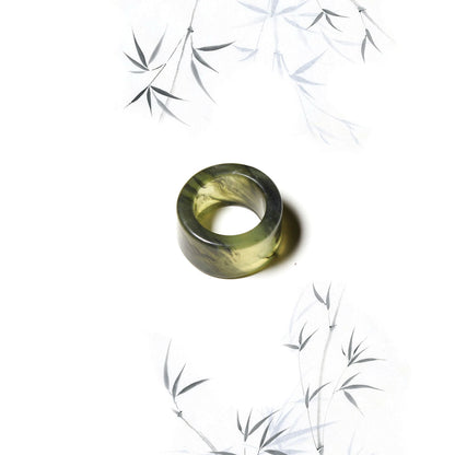 Born Once | "Shadow" Moss Jade Band Ring
