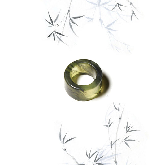 Born Once | "Shadow" Moss Jade Band Ring