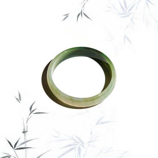 Born Once | "Jade Veil" - Agate Jade Bangle Classic Round