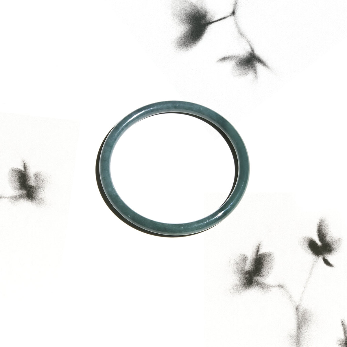 Born Once | "Blue Cove" - Jadeite Jade Bangle Slender Round