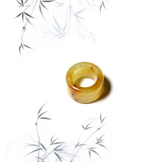 Born Once | "Golden Field" Yellow Serpentine Jade Ring
