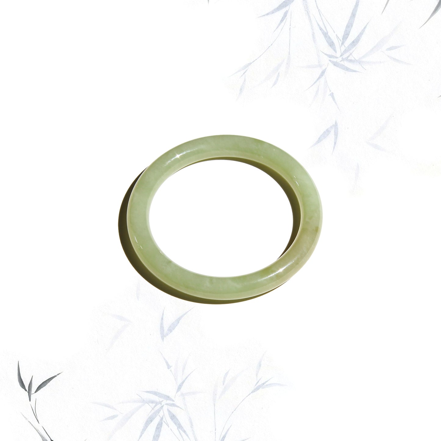 Born Once | "Celadon" - Serpentine Jade Bangle Full Round
