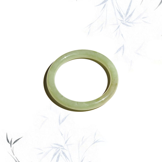 Born Once | "Celadon" - Serpentine Jade Bangle Full Round