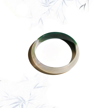 Born Once | "River" - Agate Jade Bangle Classic Round