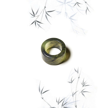 Born Once | "Shadow" Moss Jade Band Ring