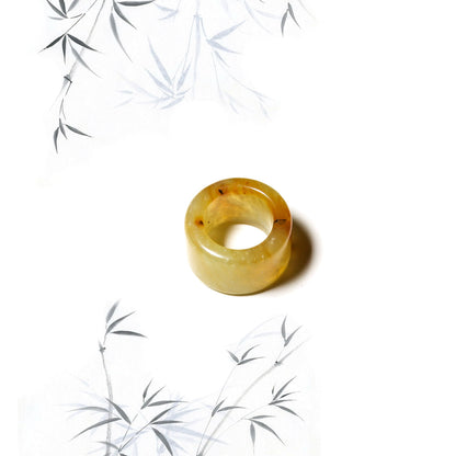 Born Once | "Golden Field" Yellow Serpentine Jade Ring