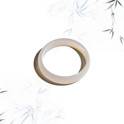 Born Once | "Pure" White Agate Jade Bangle Classic Round
