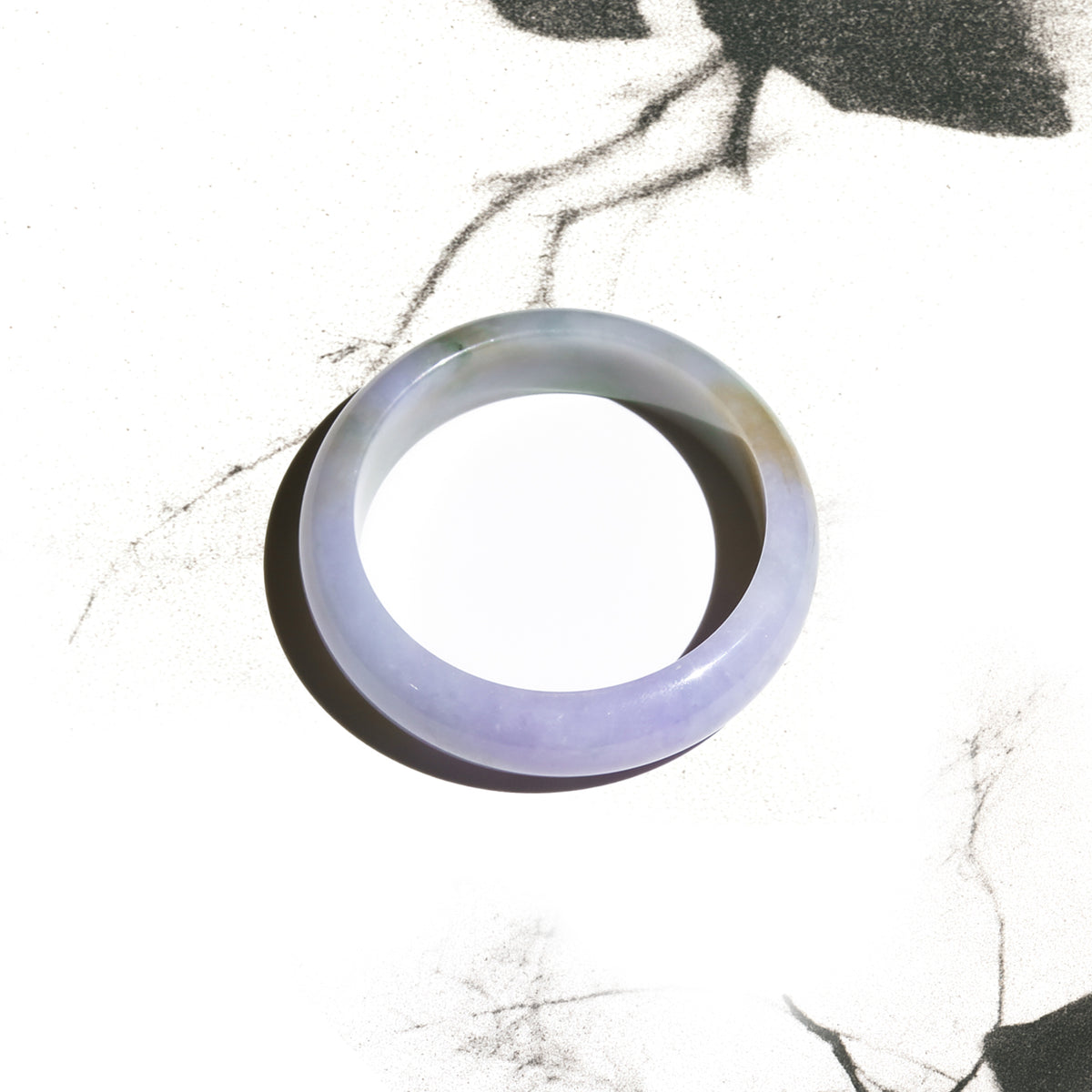 Born Once | "Lilac Bloom" - Lavender Jadeite Jade Bangle Classic Round