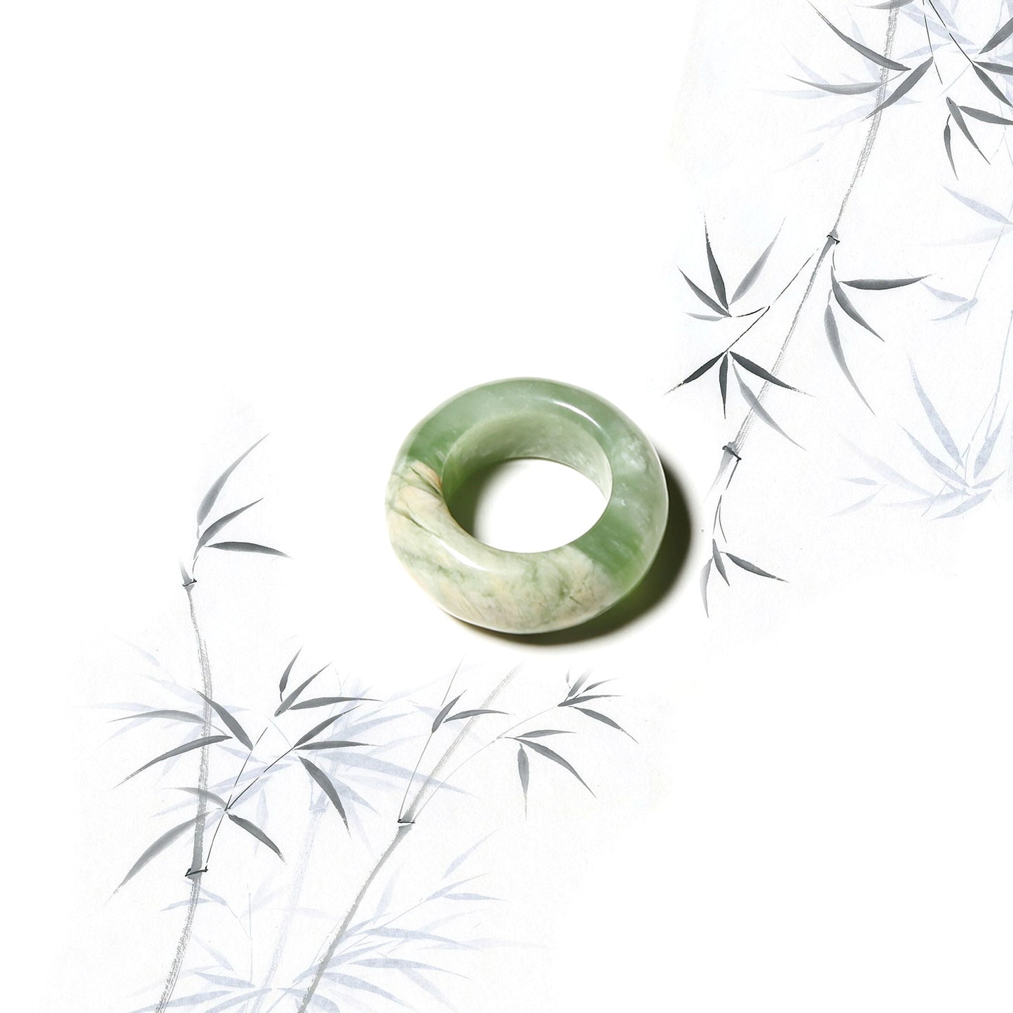 Born Once | "Green Fruit" Serpentine Jade Donut Ring