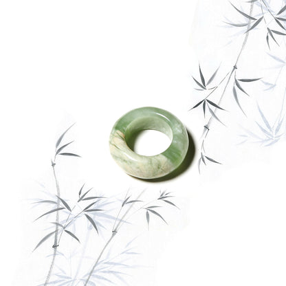Born Once | "Green Fruit" Serpentine Jade Donut Ring
