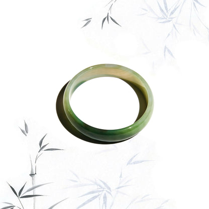 Born Once | "Jade Veil" - Agate Jade Bangle Classic Round