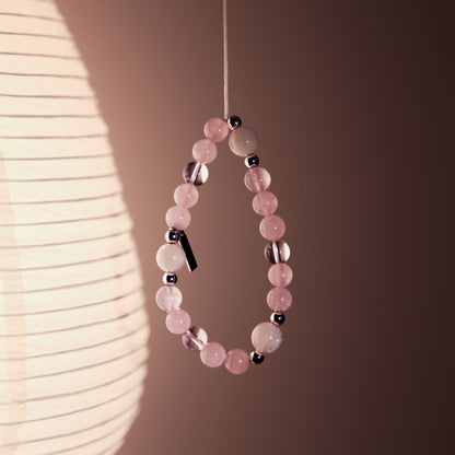 Moon Petal Bracelet - Rose Quartz Mother of Pearl