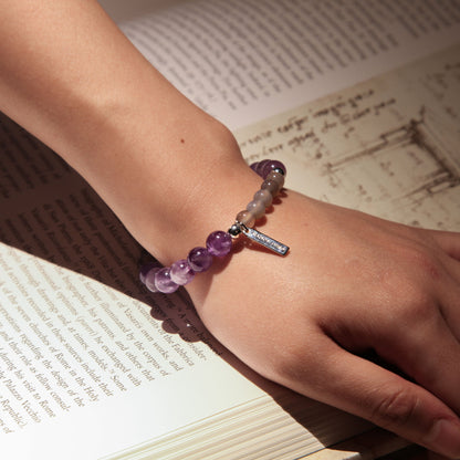 Amethyst Haze Bracelet - Grey Chalcedony Amethyst