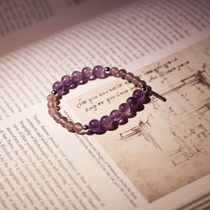 Amethyst Haze Bracelet - Grey Chalcedony Amethyst
