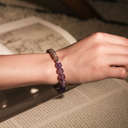 Amethyst Haze Bracelet - Grey Chalcedony Amethyst