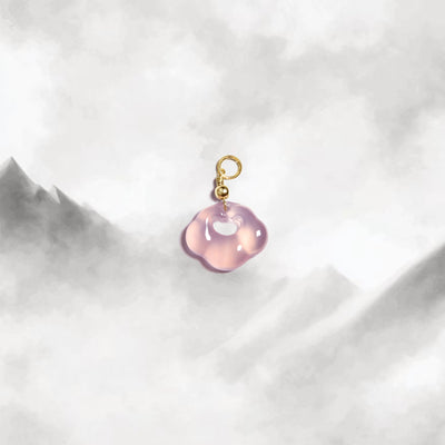 Yun | Pink Chalcedony Mini Cloud Lock Charm - Fire