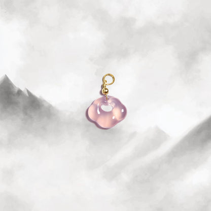 Yun | Pink Chalcedony Mini Cloud Lock Charm - Fire