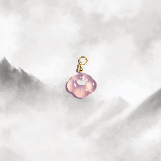 Yun | Pink Chalcedony Mini Cloud Lock Charm - Fire