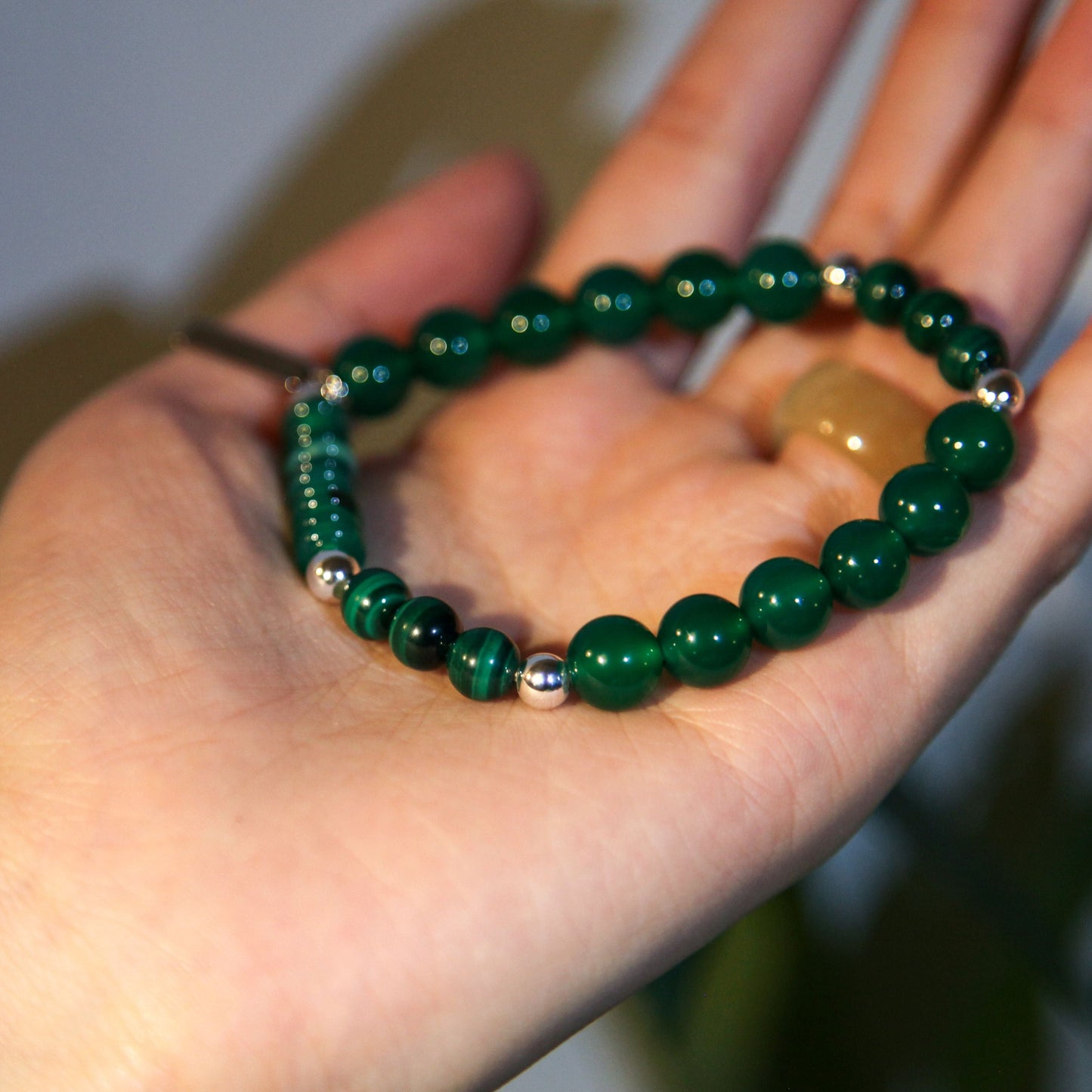 Jade Iride Bracelet - Malachite Green Chalcedony