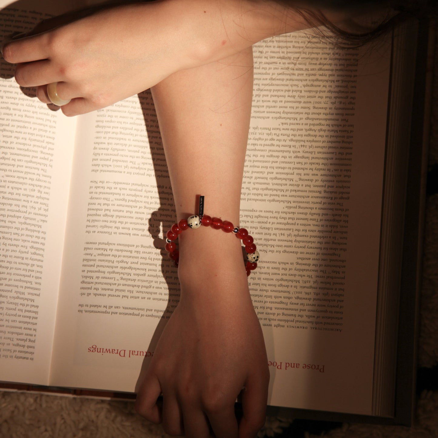 Lava Bracelet - Carnelian Dalmatian Jasper