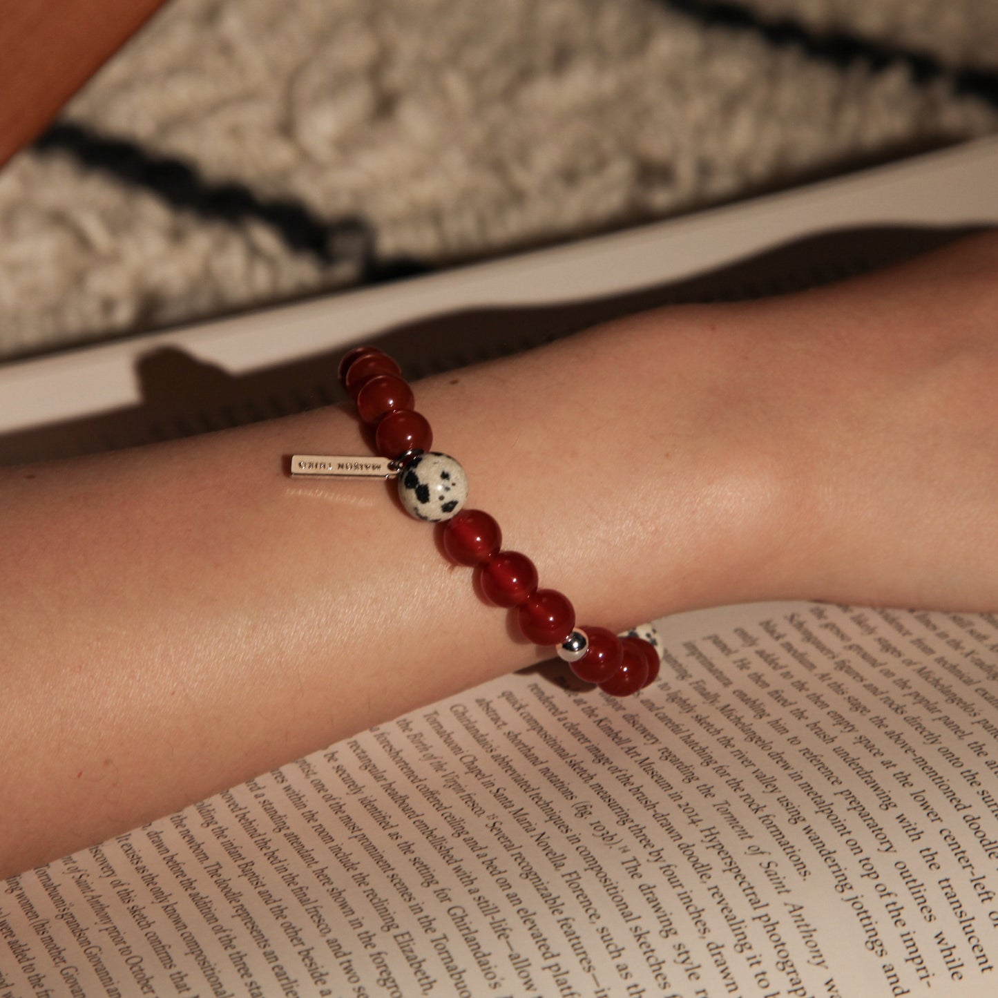 Lava Bracelet - Carnelian Dalmatian Jasper