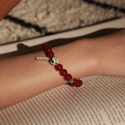 Lava Bracelet - Carnelian Dalmatian Jasper