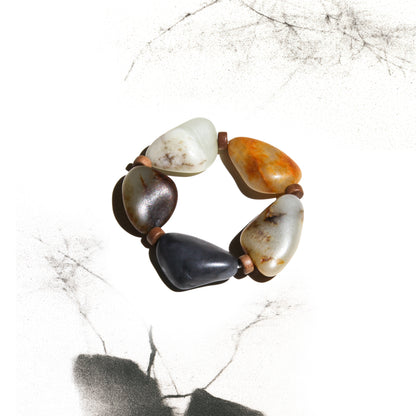 Born Once | "River Stones" - Nephrite Seed Jade Bracelet