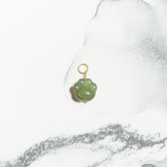 Fortune Cat Paw - Serpentine Jade Charm