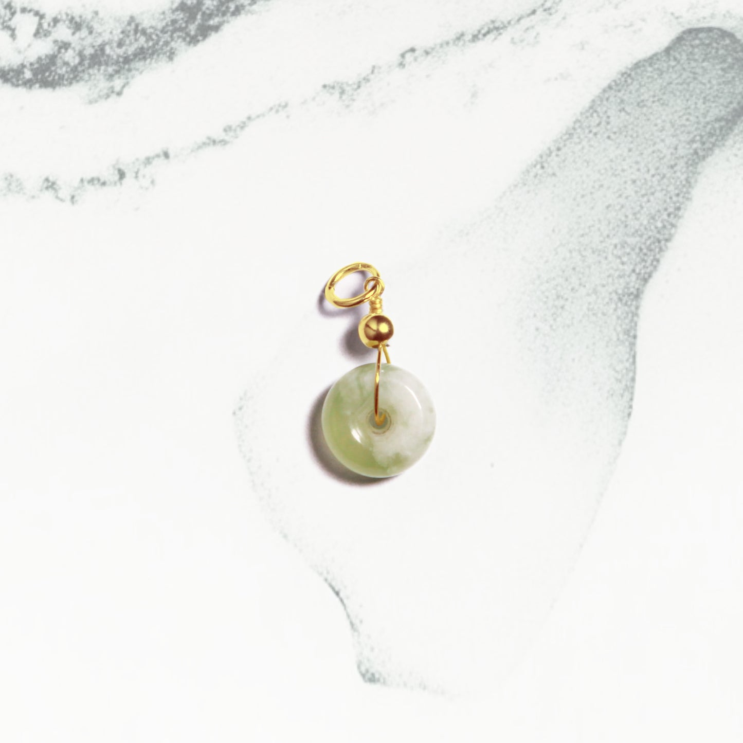 Mini Ping An - Snowflake Jade Charm