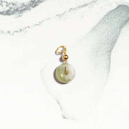 Mini Ping An - Snowflake Jade Charm