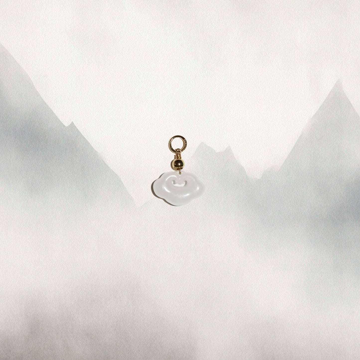 Yun | Nephrite Jade Baby Cloud Lock Charm - Metal
