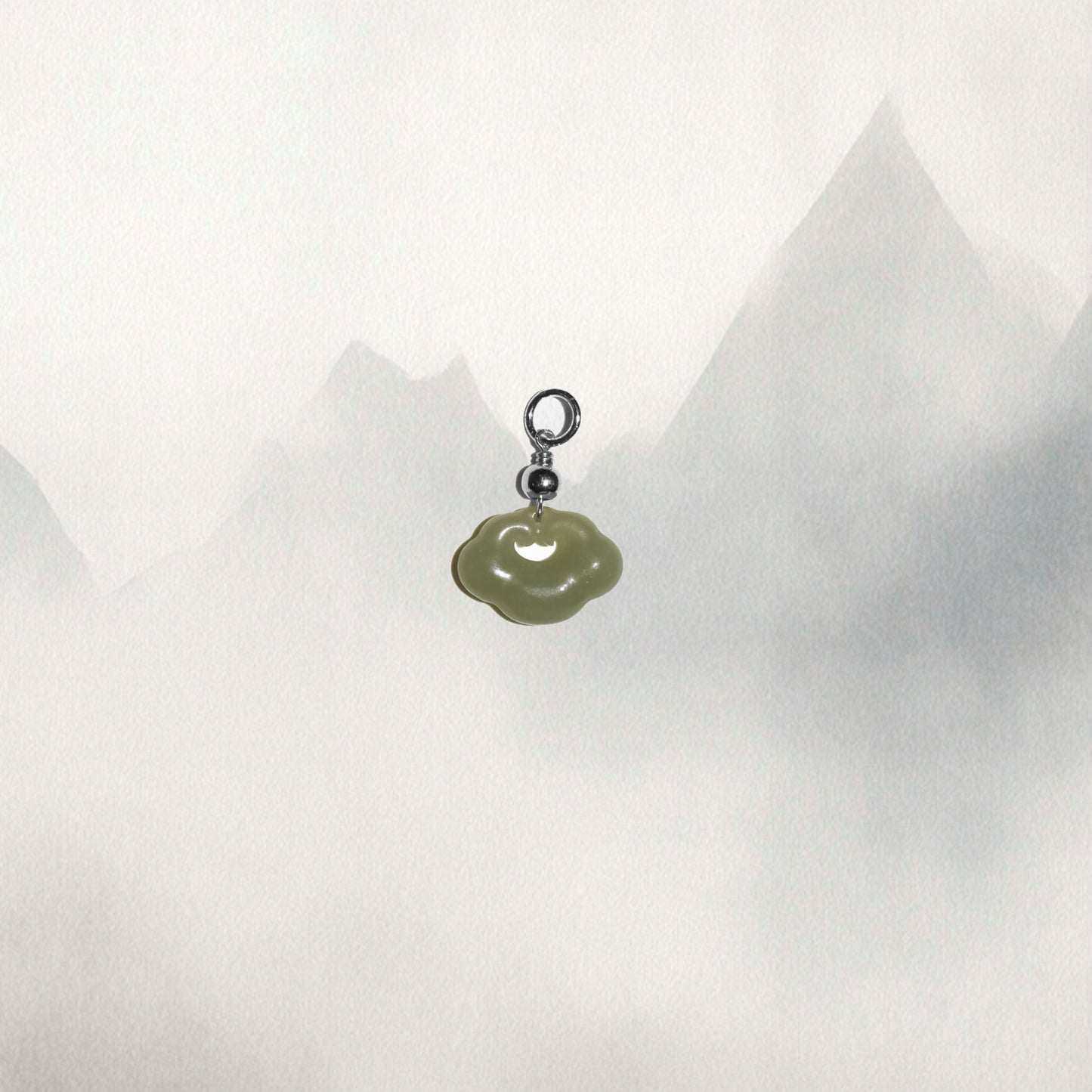 Yun | Nephrite Jade Baby Cloud Lock Charm - Wood