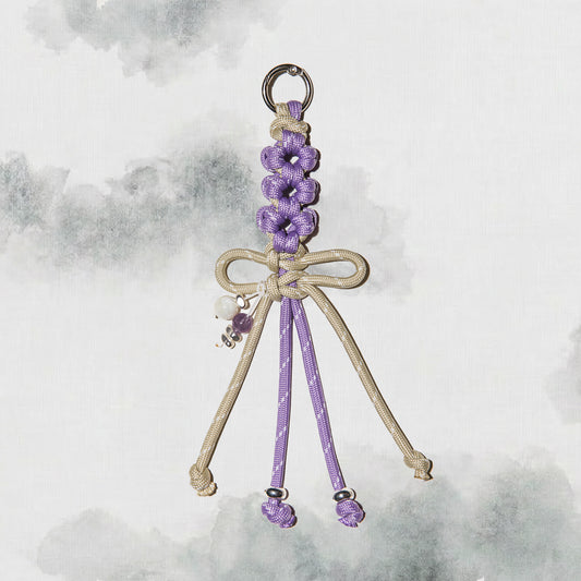 Jie | Peach Blossom Amethyst Bag Charm
