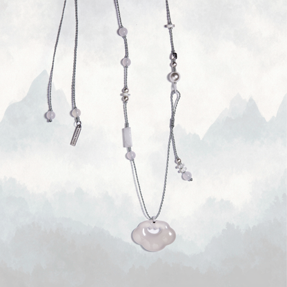 Yun | Braided Ice Chalcedony Cloud Lock Necklace - Metal
